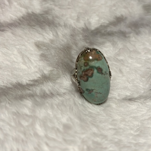 18k white gold turquoise ring - Picture 4 of 8